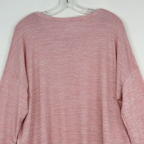 Time & Tru Top Womens Size XL Pink Knit Round Neck Round Hem Long Sleeve - Picture 5 of 16
